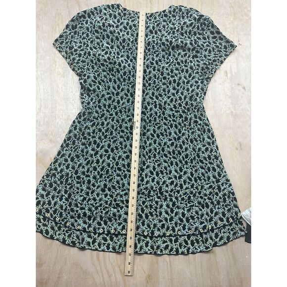 DEREK LAM 10 Crosby Dress Womens 20 Green Grommet Detail V-Neck Silk Blend Lined - Picture 5 of 6